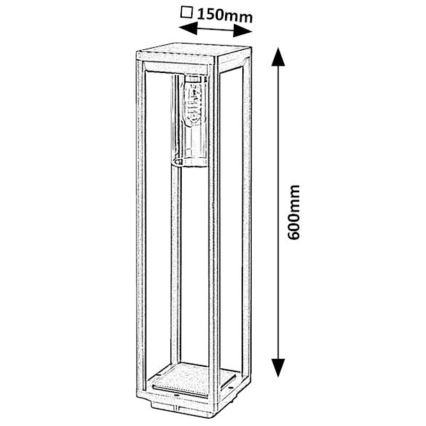 Rabalux - Lámpara de exterior 1xE27/15W/230V IP54 negro