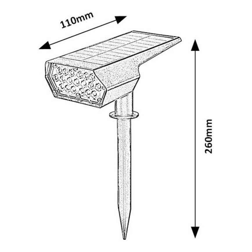 Rabalux - Lámpara solar LED LED/0,5W/3,7V IP65 negro