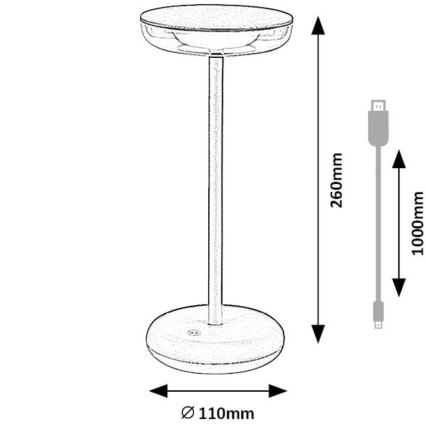 Rabalux - Lámpara LED de exterior recargable y regulable LED/6W/5V IP44 1800 mAh marrón