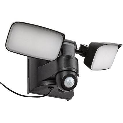 Rabalux - Aplique solar LED con sensor y panel exterior 2xLED/5W/3,7V IP54 negro
