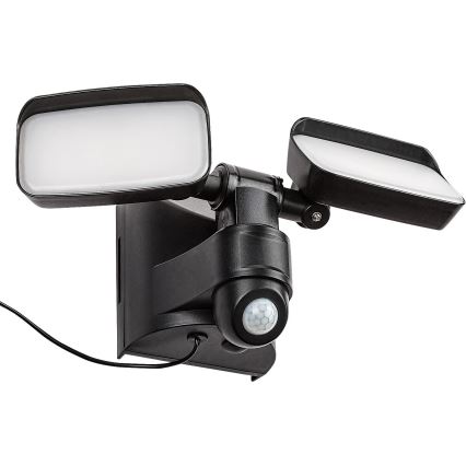 Rabalux - Aplique solar LED con sensor y panel exterior 2xLED/5W/3,7V IP54 negro