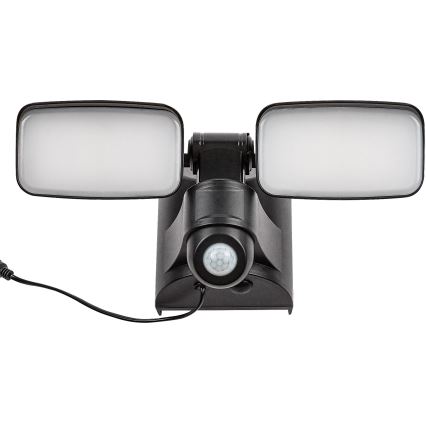 Rabalux - Aplique solar LED con sensor y panel exterior 2xLED/5W/3,7V IP54 negro