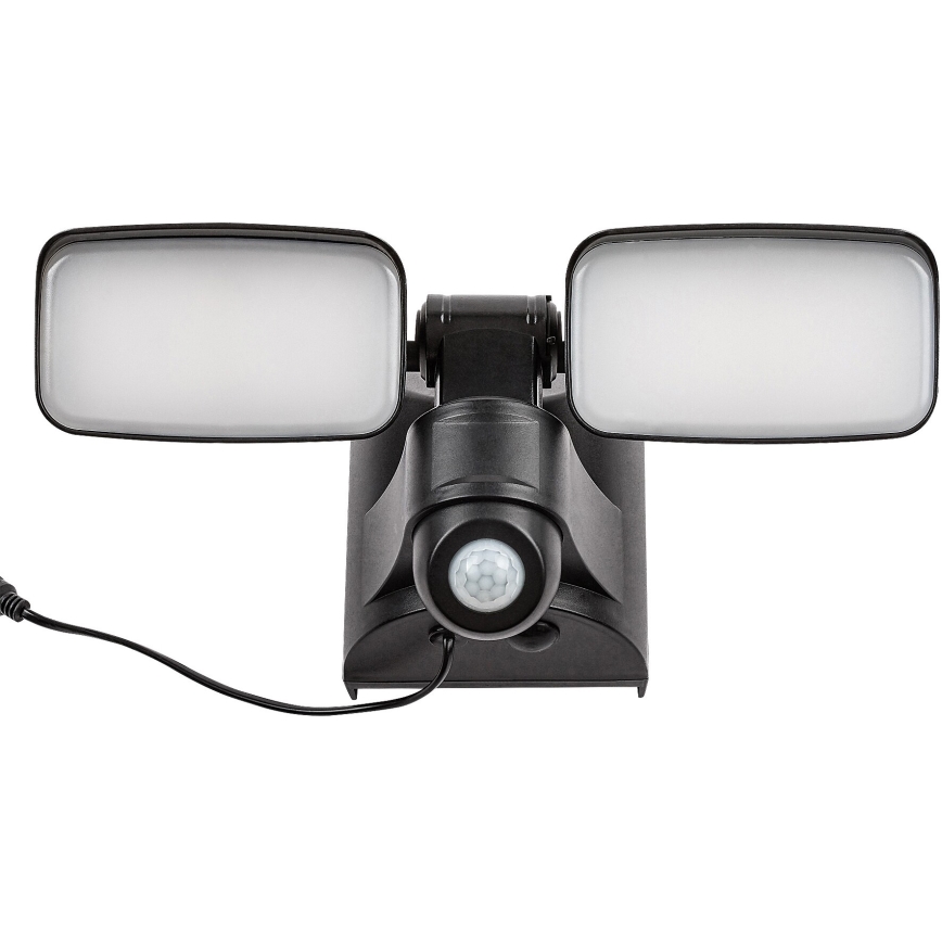 Rabalux - Aplique solar LED con sensor y panel exterior 2xLED/5W/3,7V IP54 negro