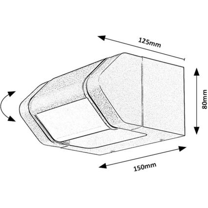 Rabalux - Lámpara LED de pared flexible para exteriores LED/8W/230V IP54 antracita