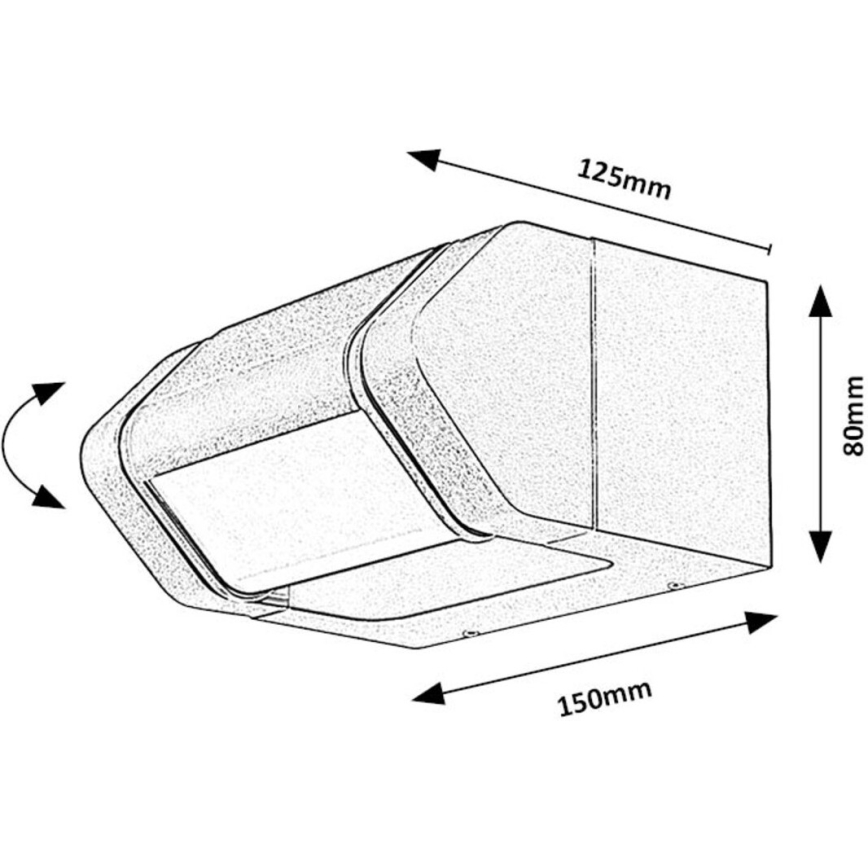 Rabalux - Lámpara LED de pared flexible para exteriores LED/8W/230V IP54 antracita