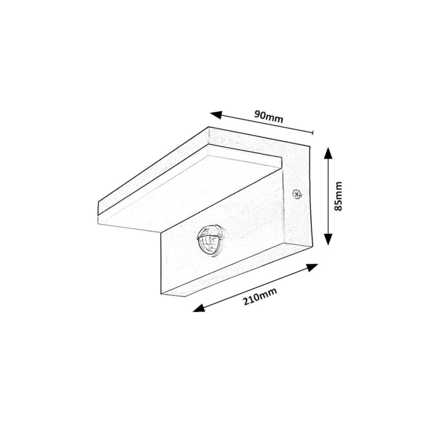 Rabalux - LED Aplique para exterior con sensor LED/9W/230V 2700/4000/6500K IP54 blanco