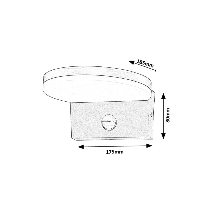 Rabalux - LED Aplique para exterior con sensor LED/9W/230V 2700/4000/6500K IP54 blanco