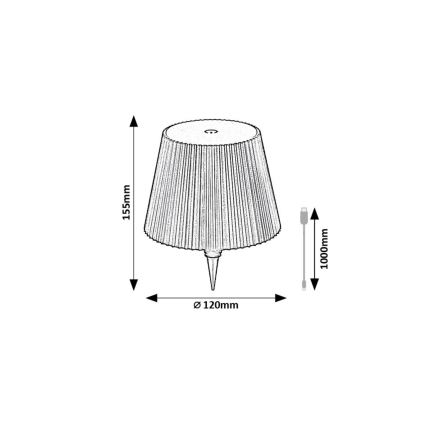 Rabalux - Pantalla de botella LED recargable y regulable LED/2W/5V IP44