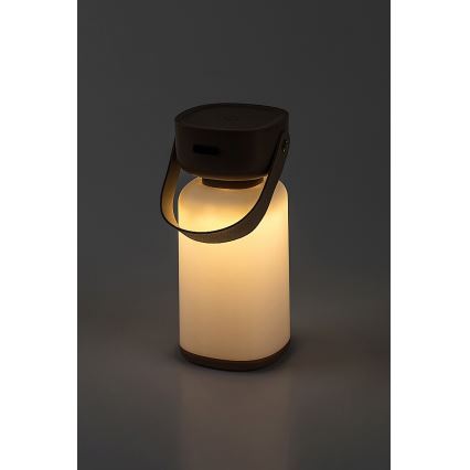 Rabalux 77143 - Lámpara de mesa LED táctil recargable y regulable para exteriores  FUNES LED/3W/5V IP44 marrón