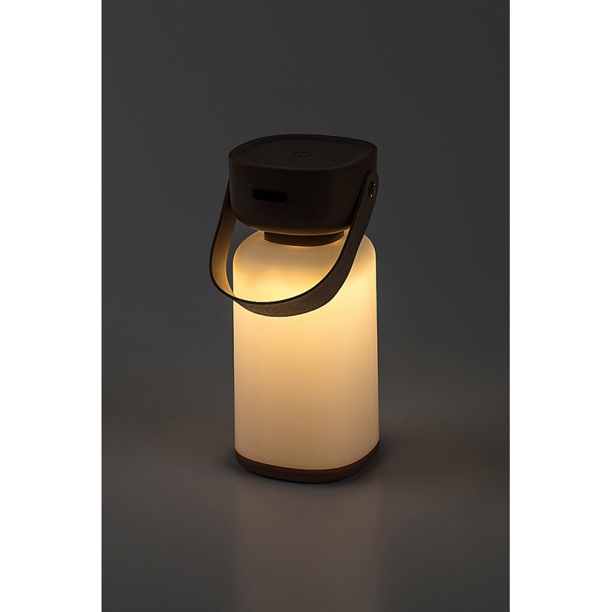 Rabalux 77143 - Lámpara de mesa LED táctil recargable y regulable para exteriores  FUNES LED/3W/5V IP44 marrón