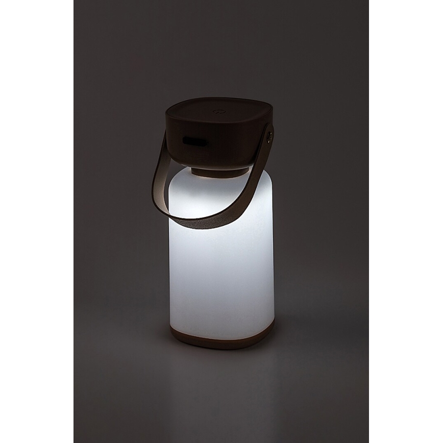 Rabalux 77143 - Lámpara de mesa LED táctil recargable y regulable para exteriores  FUNES LED/3W/5V IP44 marrón