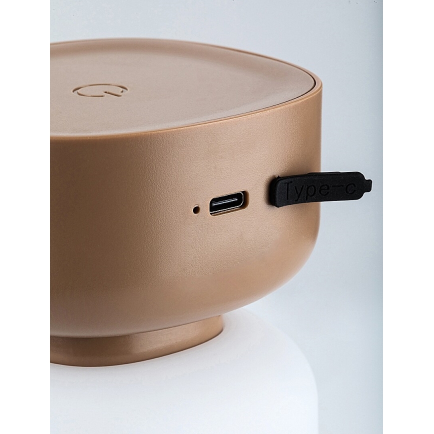 Rabalux 77143 - Lámpara de mesa LED táctil recargable y regulable para exteriores  FUNES LED/3W/5V IP44 marrón
