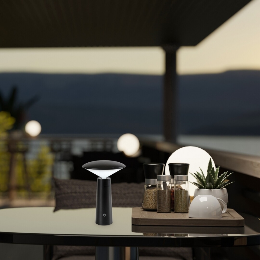 Rabalux - LED Lámpara de mesa táctil recargable y regulable POLPERRO LED/3W/3,7V 1200mAh negro