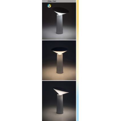 Rabalux - LED Lámpara de mesa táctil recargable y regulable POLPERRO LED/3W/3,7V 1200mAh negro