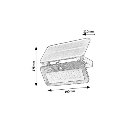 Rabalux - Proyector solar LED con sensor LED/8W/3,7V 3000/4000/6500K IP65
