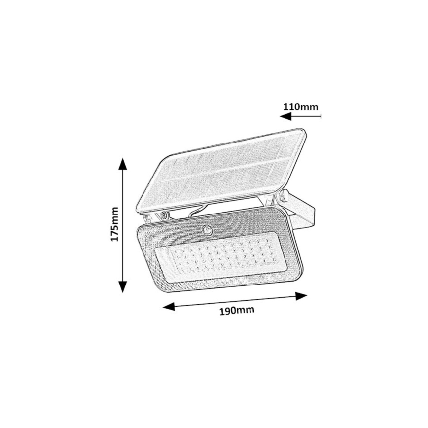 Rabalux - Proyector solar LED con sensor LED/8W/3,7V 3000/4000/6500K IP65
