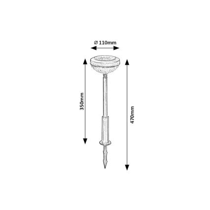 Rabalux - Lámpara solar LED RGB LED/0,1W/1,2V 600mAh IP44