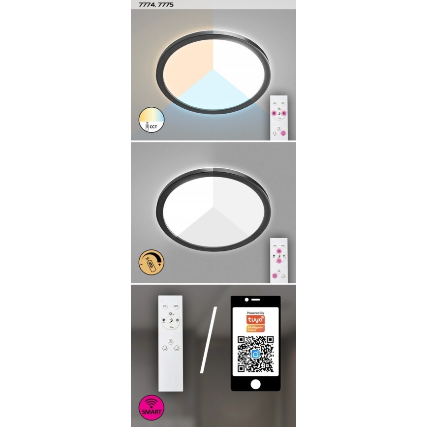 Rabalux - Plafón de exterior regulable LED/15W/230V Wi-Fi Tuya 2700-6500K IP44 + mando a distancia