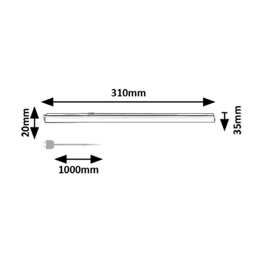 Rabalux - Lámpara LED para bajo mueble de cocina LED/4W/230V 3000/4000K blanco