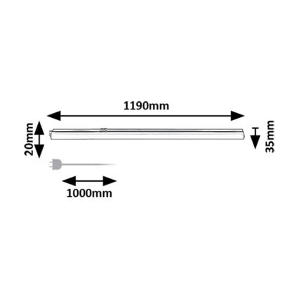 Rabalux - Lámpara LED para bajo mueble de cocina BAREG LED/16W/230V 3000/4000K blanco