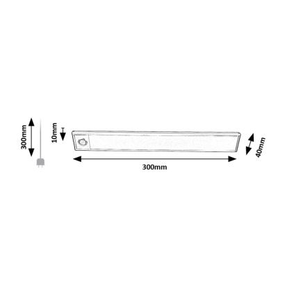 Rabalux 78035 - Lámpara LED recargable para bajo mueble de cocina IVANNA LED/2W/3,7V 4000K