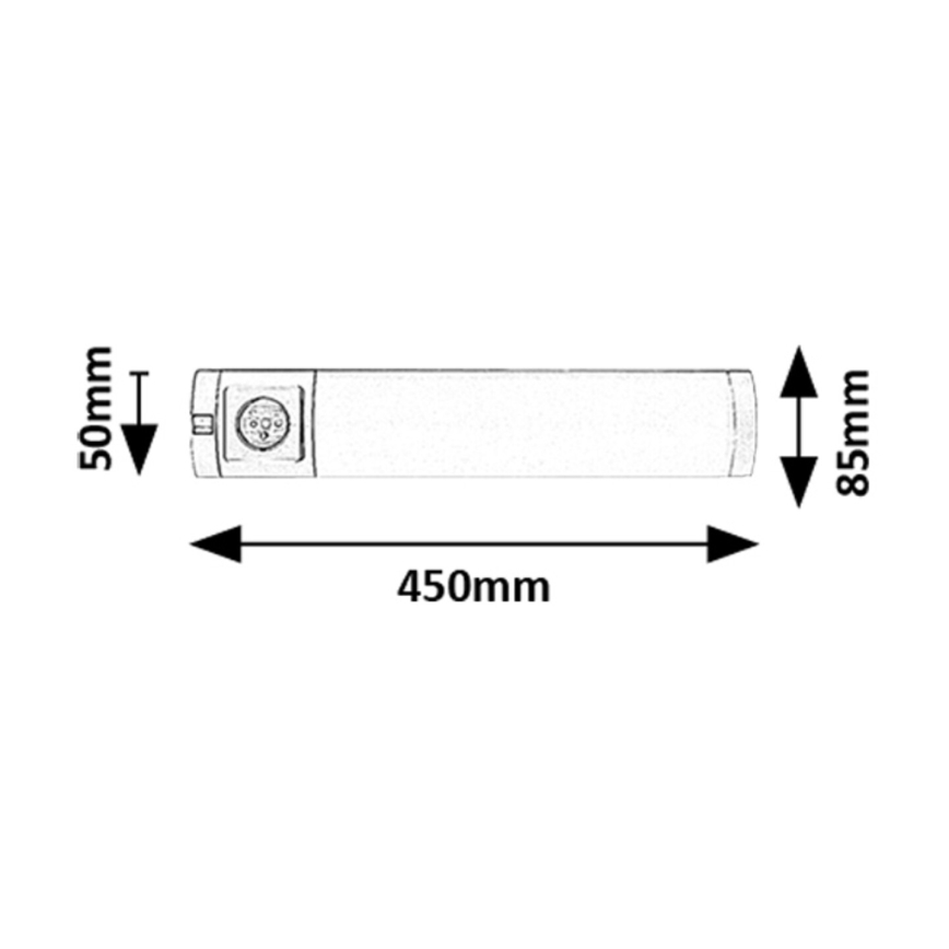 Rabalux - Lámpara LED bajo mueble de cocina con enchufe LED/5W/230V 4000K 45cm plata