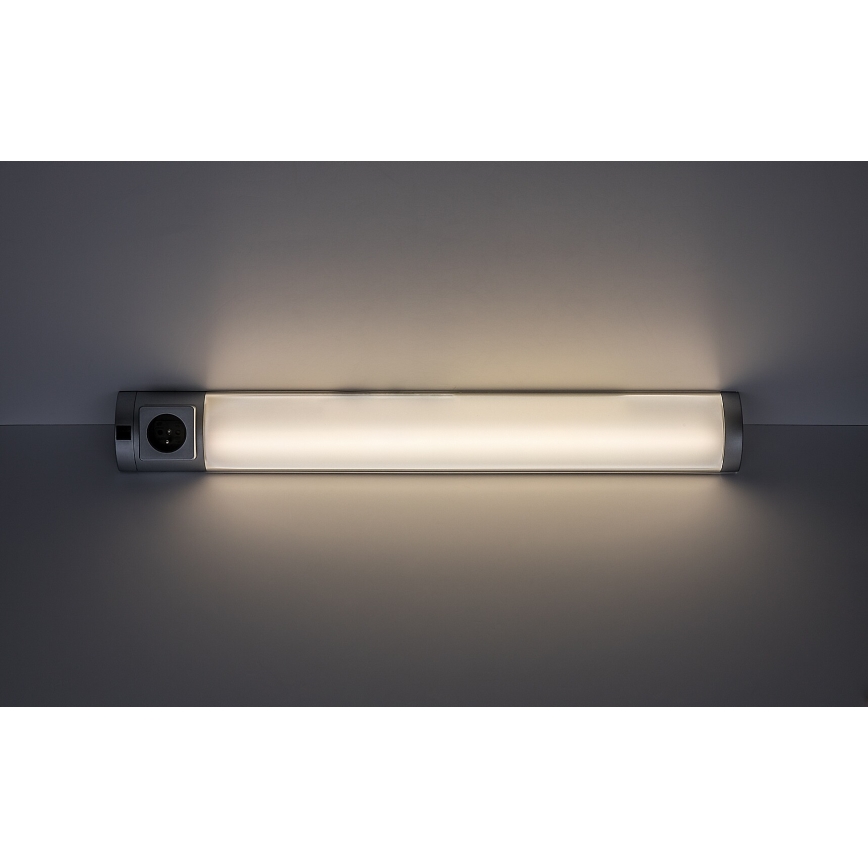 Rabalux - Lámpara LED para debajo del mueble de cocina con enchufe LED/8W/230V 4000K 68 cm plata