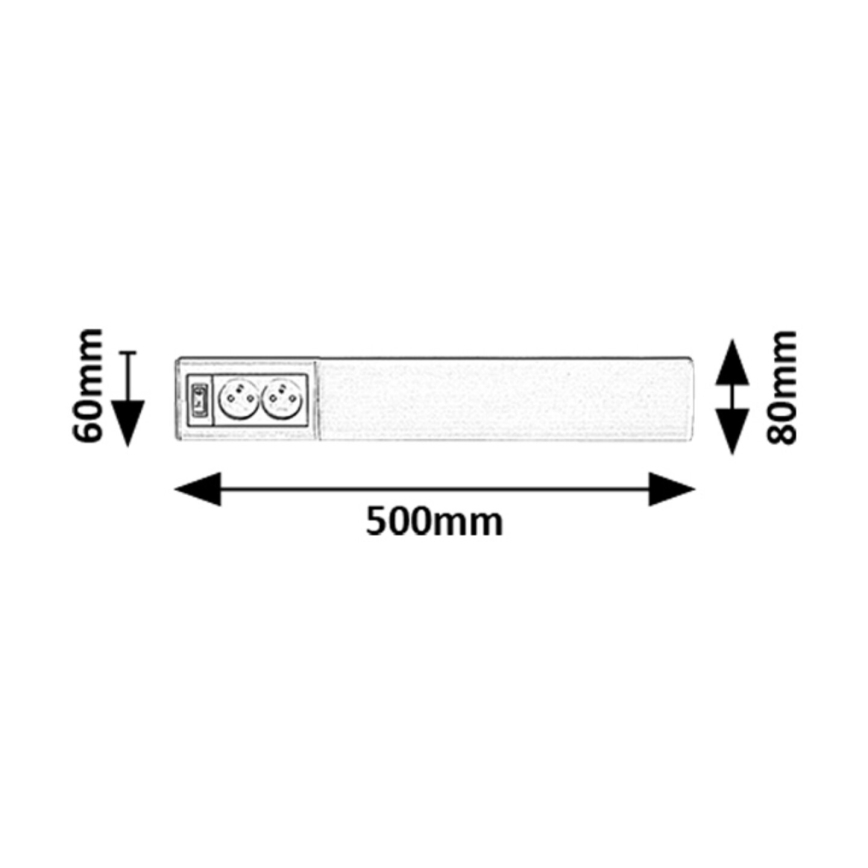 Rabalux - LED Lámpara bajo mueble de cocina con enchufes LED/10W/230V 4000K 50cm blanco
