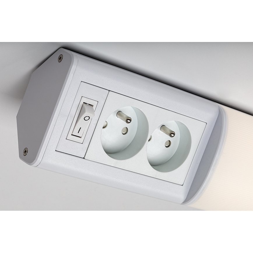 Rabalux - Lámpara LED bajo mueble de cocina con enchufes LED/15W/230V 4000K 70cm blanco