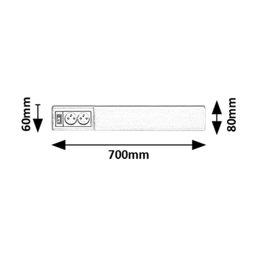 Rabalux - Lámpara LED bajo mueble de cocina con enchufes LED/15W/230V 4000K 70cm blanco