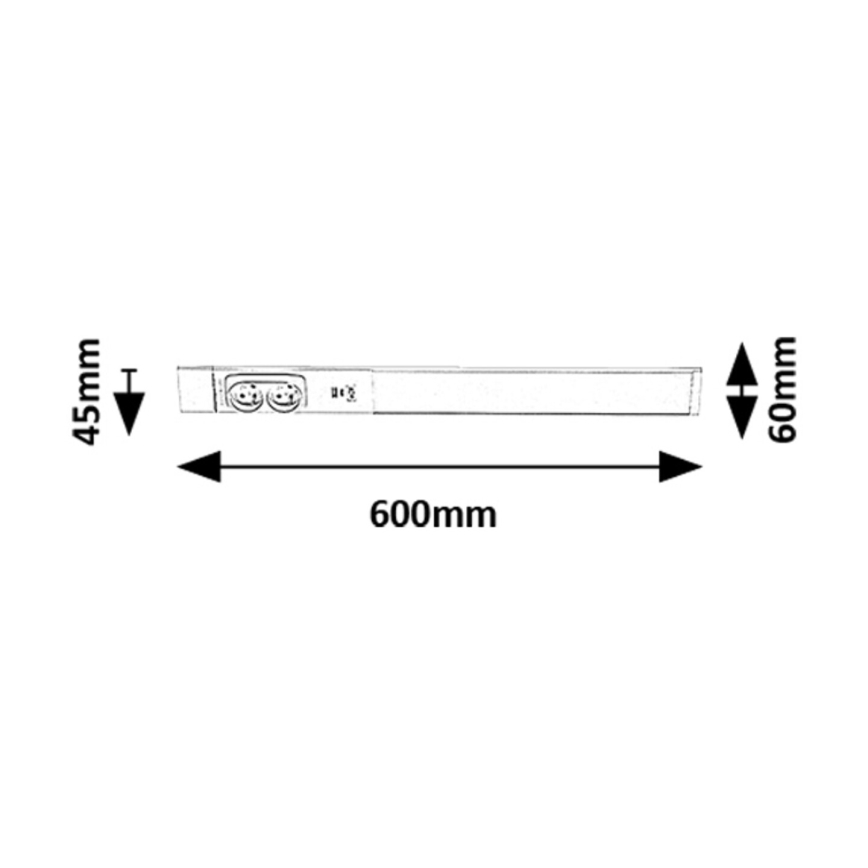 Rabalux - Lámpara LED para debajo del mueble de cocina con enchufes LED/18W/230V 4000K 60 cm blanco