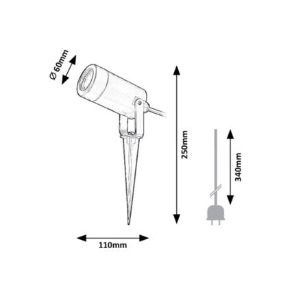 Rabalux - Lámpara de exterior 1xGU10/4W/230V IP65