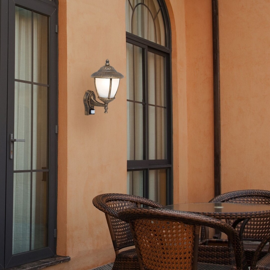 Rabalux - Aplique exterior con sensor 1xE27/60W/230V IP43 do
