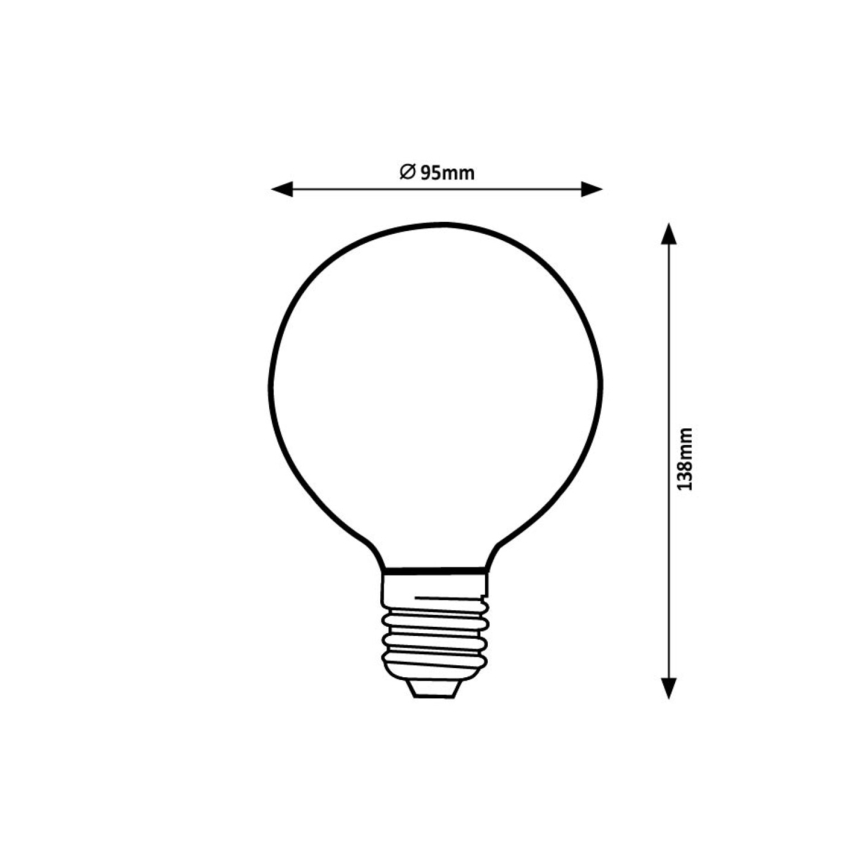 Rabalux - Bombilla LED FILAMENT G95 E27/7W/230V 4000K