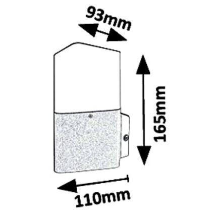 Rabalux 7988 - Aplique de exterior ZADAR 1xE27/15W/230V IP44