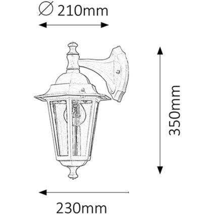 Rabalux - Aplique exterior 1xE27/60W/230V