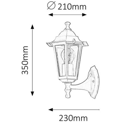 Rabalux - Aplique exterior 1xE27/60W/230V