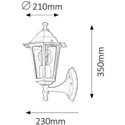 Rabalux - Aplique exterior 1xE27/60W/230V