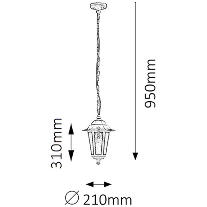 Rabalux - Lámpara colgante exterior 1xE27/60W/230V