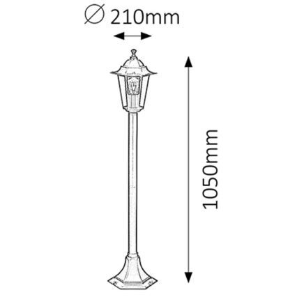 Rabalux - Lámpara de exterior 1xE27/60W/230V 105 cm
