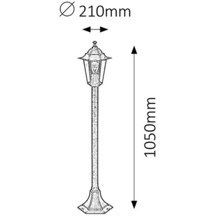 Rabalux - Lámpara de exterior 1xE27/60W/230V 105 cm