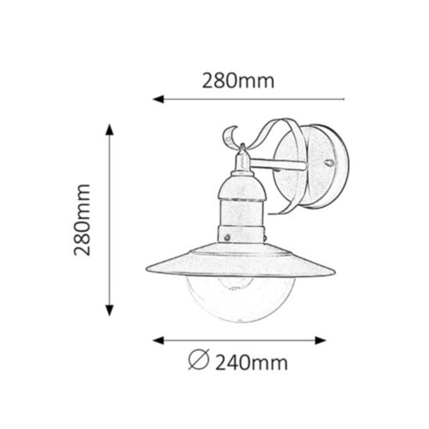 Rabalux - Aplique exterior 1xE27/60W/230V IP44