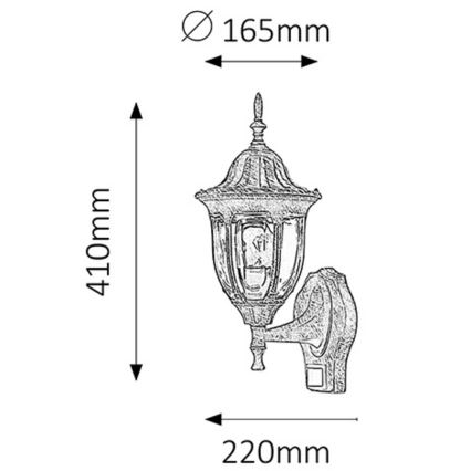 Rabalux - Lámpara exterior con sensor 1xE27/60W/230V