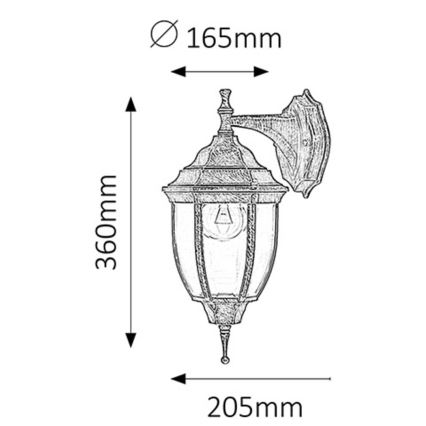 Rabalux - Aplique exterior 1xE27/60W/230V