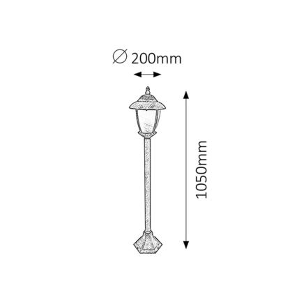 Rabalux - Lámpara de exterior 1xE27/60W/230V 105 cm