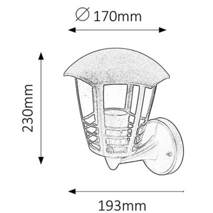 Rabalux - Aplique exterior 1xE27/60W/230V IP44