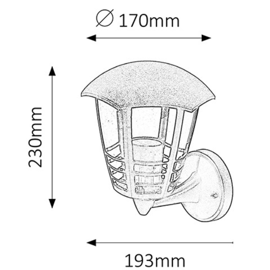 Rabalux - Aplique exterior 1xE27/60W/230V IP44