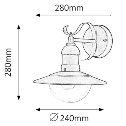 Rabalux - Aplique exterior 1xE27/60W/230V IP44