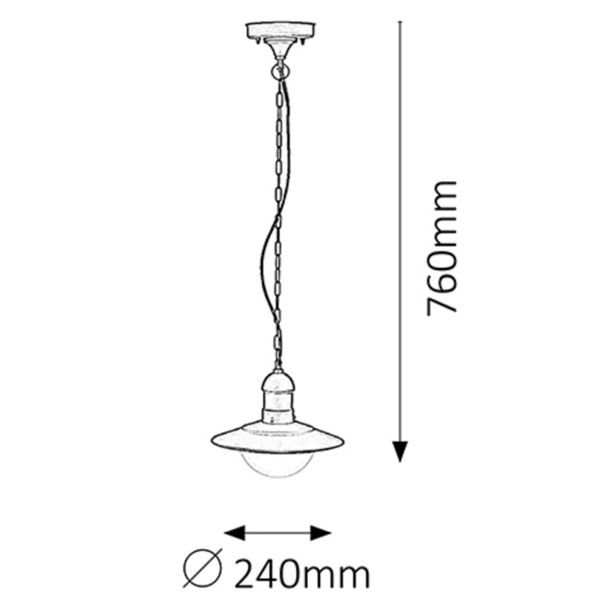 Rabalux - Lámpara colgante exterior 1xE27/60W antracita IP44