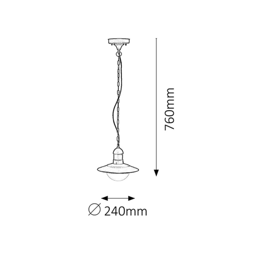 Rabalux - Lámpara colgante exterior 1xE27/60W antracita IP44